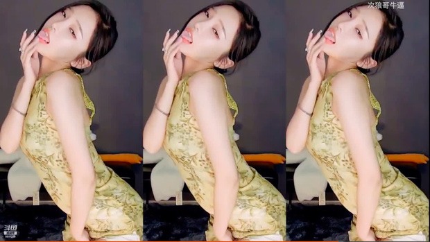 The female streamer continuously performs extremely provocative dance moves