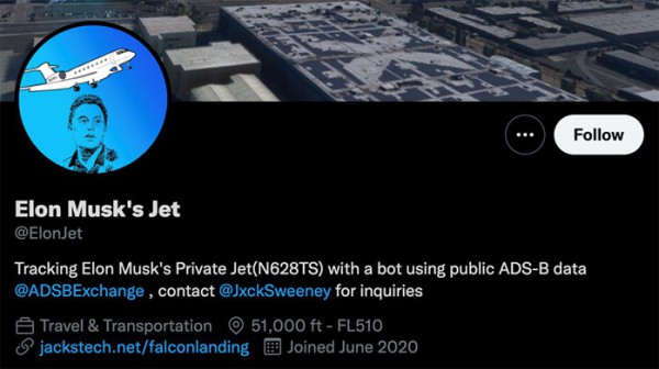 Jack's ElonJet Account