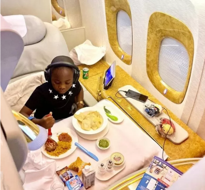 Images inside the personal jet of the young billionaire