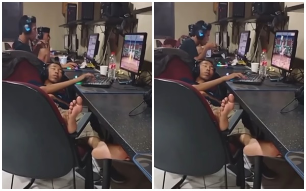 The impressive gaming performance of the guy in the picture