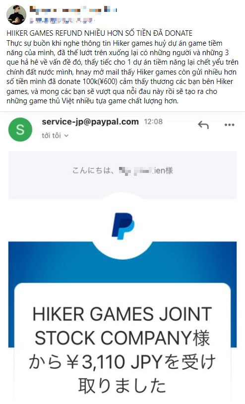 An emotional status update from a Vietnamese gamer
