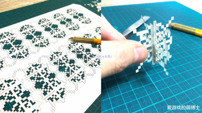 Kami's meticulous and intricate creation of cubes and details