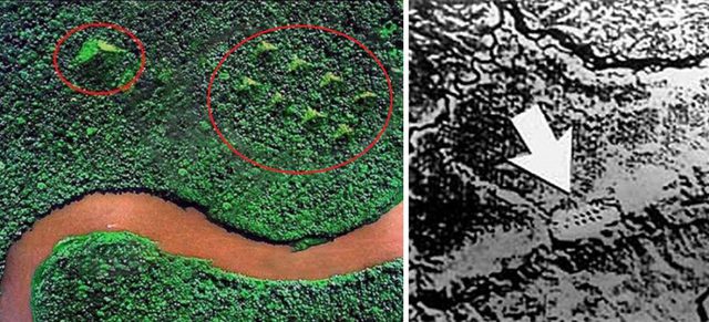 The small dots in NASA's satellite image are suspiciously identified as the Paratoari pyramids.