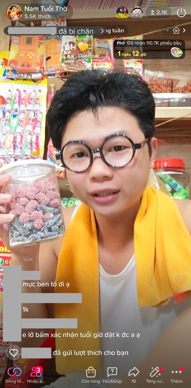 At times Nam reached nearly 1500 orders after 5 hours of livestreaming