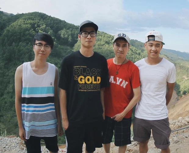 From left to right: Lâm Việt Anh, JVevermind, Toàn Shinoda, Huy Me are beloved early vloggers