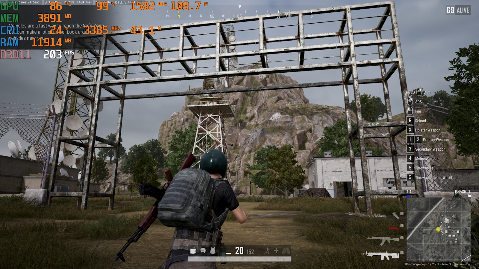 FPS levels from 180 - 200 ensuring perfect gameplay for PUBG