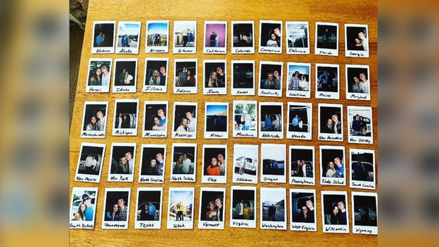 A collection of photos taken with 50 girls from 50 different states by Matthew