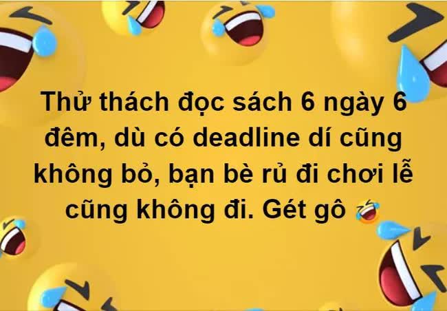 The opening phrase with '6 days 6 nights challenge' and ending with 'gét gô' is widely used by netizens