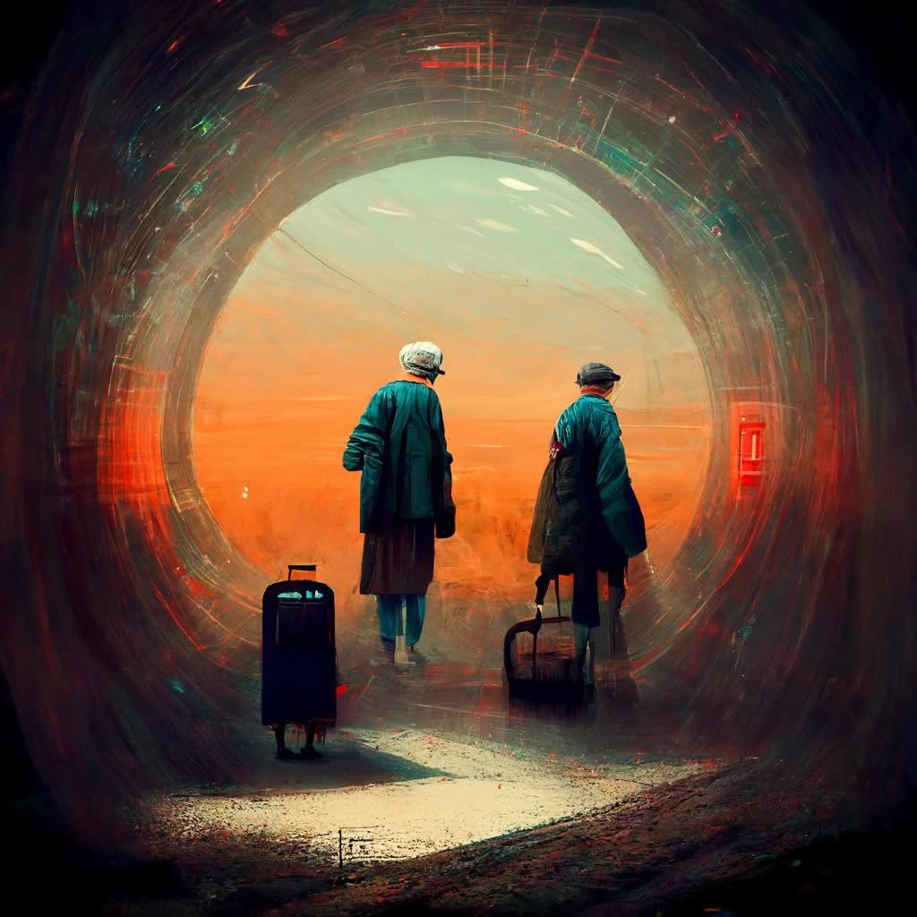 Incredible Drama in the 4.0 Era: Moderator Bans Vietnamese Artist's Work Over AI Suspicion 3 With the keyword 'time travel', the AI system MidJourney created this painting - Photo: Twitter.