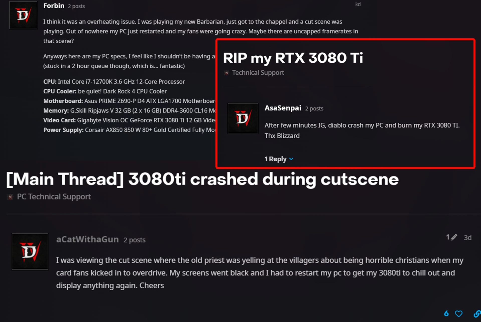 Diablo 4 Becomes the 'VGA Destroyer', Literally Burning High-End Graphics Cards 3 Image: Internet