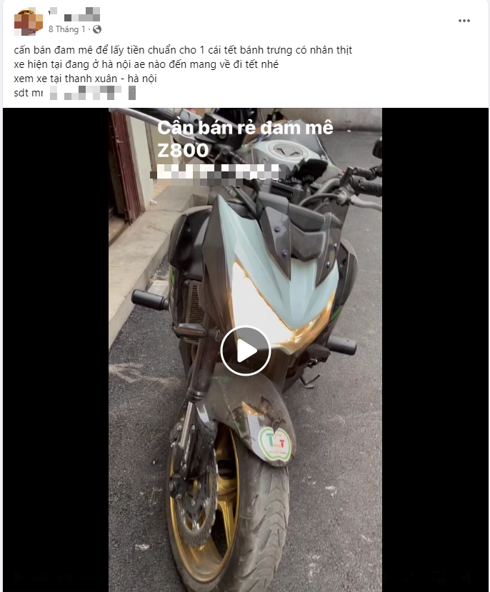 Now the Fanpage is used to sell motorbikes