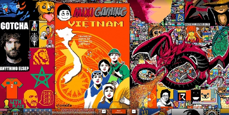 Vietnamese Netizens Unite to Draw the National Map on R/place 1 Vietnamese users united to draw the map of Vietnam on R/place. (Screenshot)