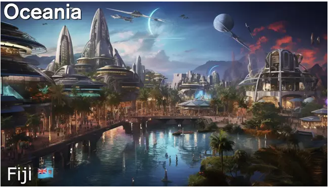 The Republic of Fiji is no longer as untouched as it is now, having transformed into a modern island nation with tall buildings along the coast. People can easily reach here by super airplanes.