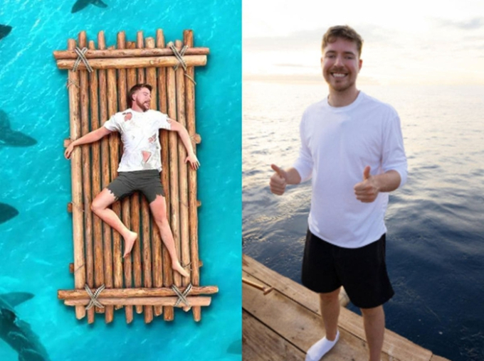 Survival Challenge: Adrift on the Ocean for 7 Days, the Richest YouTuber Sets a New Record 2 Image of MrBeast in the latest viral video (Photo: Internet)