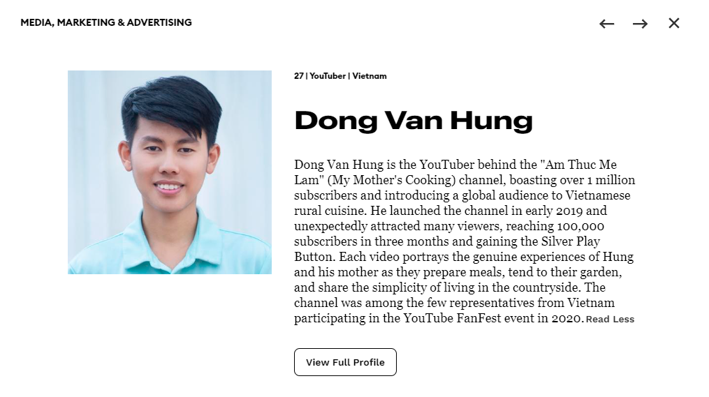 Vietnamese Country YouTuber Makes It to Forbes 30 Under 30 Asia 1 screenshot 2024 05 16 120740 1715836111313972996410 1715842223788 17158422239141811642069 1716086210027 1716086210190913331082