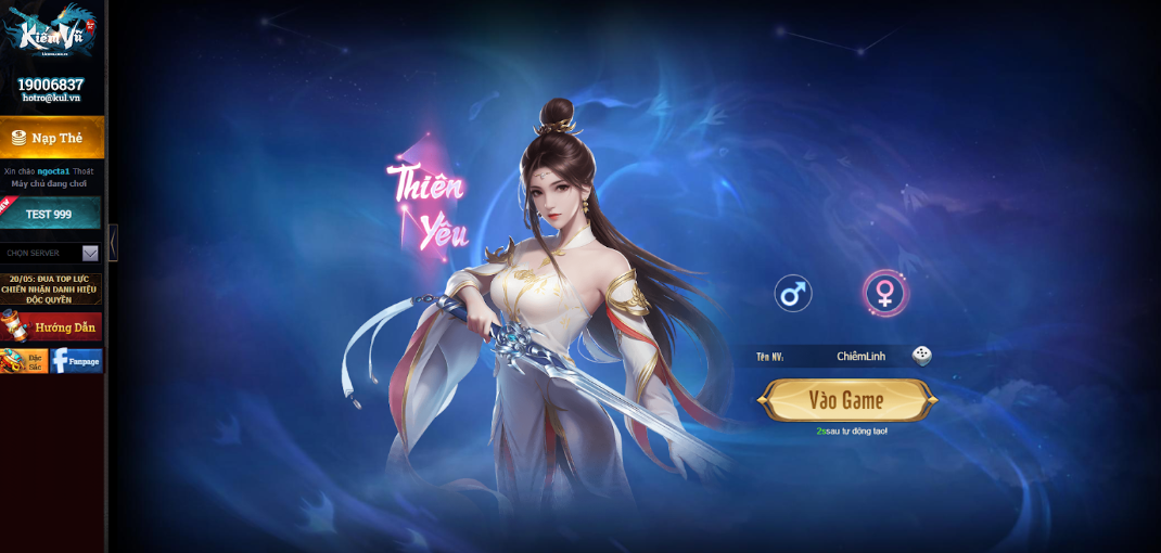 Kiếm Vũ CMN Officially Launches at 9 AM on May 23rd and Things to Note 4 Character selection interface of the Kiếm Vũ game.
