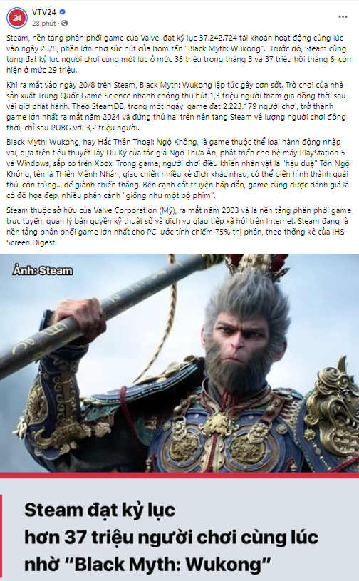Black Myth: Wukong Is So "Hot" That VTV24 Can't Ignore It 2 screenshot 2024 08 28 173005 1724841801859600400216