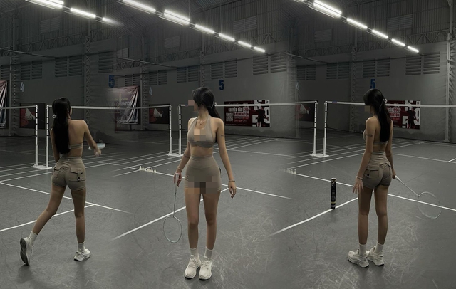 Beautiful girl in tight outfit reveals sensitive points, causing controversy on the training court?- Image 1.