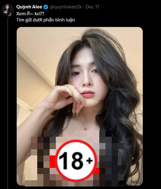 Allegations of Quỳnh Alee's Account Being Faked, Malicious Actors Using AI to Spread 18+ Altered Images 5 Looking at the altered images and this caption, it's easy to recognize the intent of the impersonator.