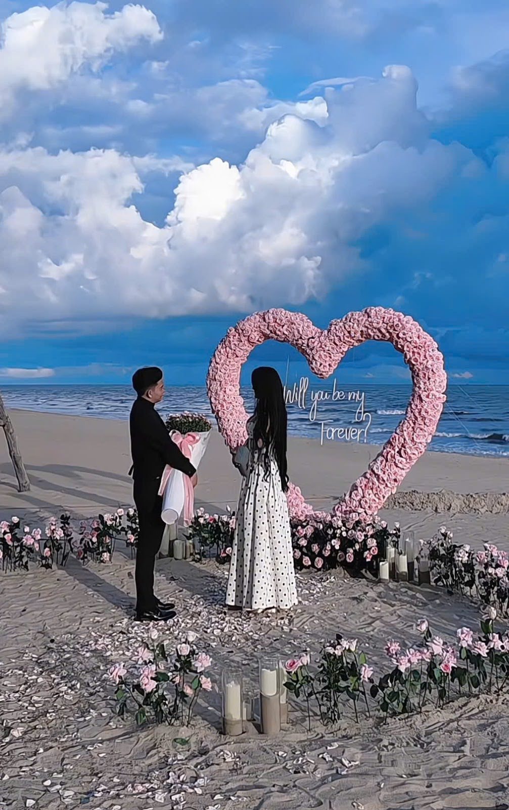 The Identity of the Hot Girl in the Romantic Beach Proposal Going Viral 2 The grand proposal scene